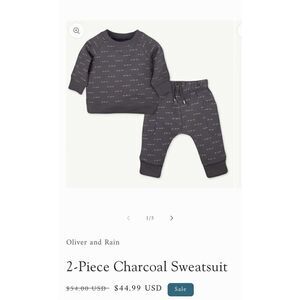 Oliver & Rain Charcoal Sweatsuit Size 18 Months